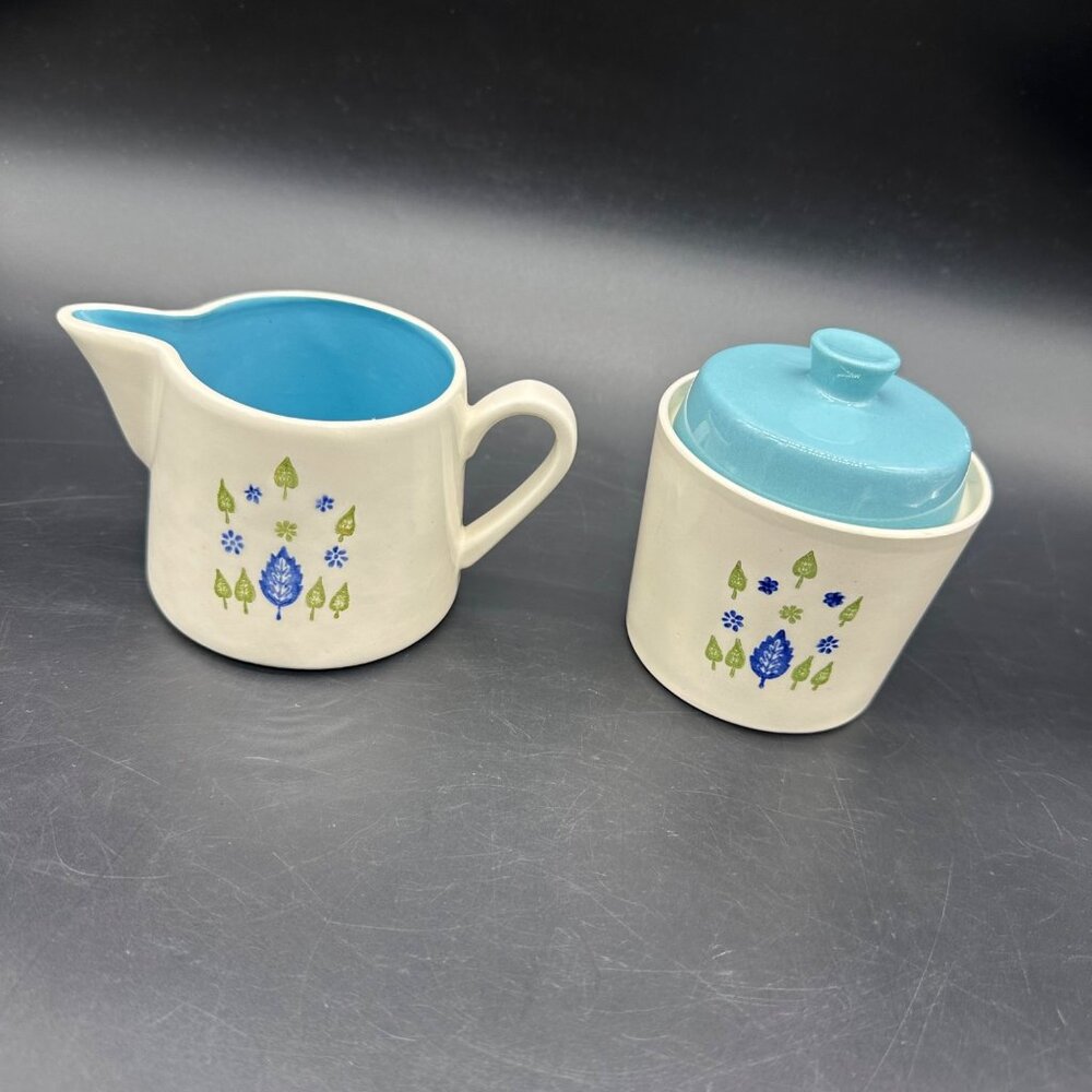 Vintage Marcrest Stetson Swiss Alpine Chalet Creamer and Sugar Bowl Set MCM 60s